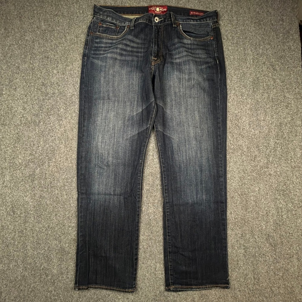 Lucky Brand 361 Vintage Straight Jeans Mens 36x32 Blue Dark Wash Denim Pants